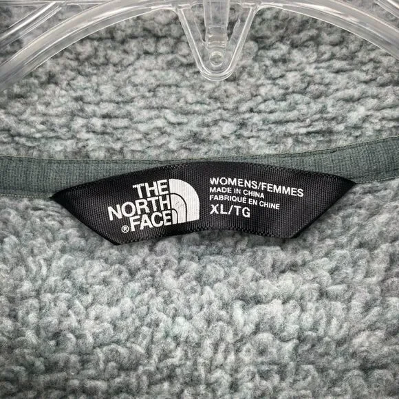 North Face Maggy Sweater Fleece Jacket Size Womens XL Heather Green Full Zip - Picture 5 of 12